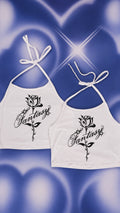 MARINA INOUE X FANTASY WHITE HALTER TOP.