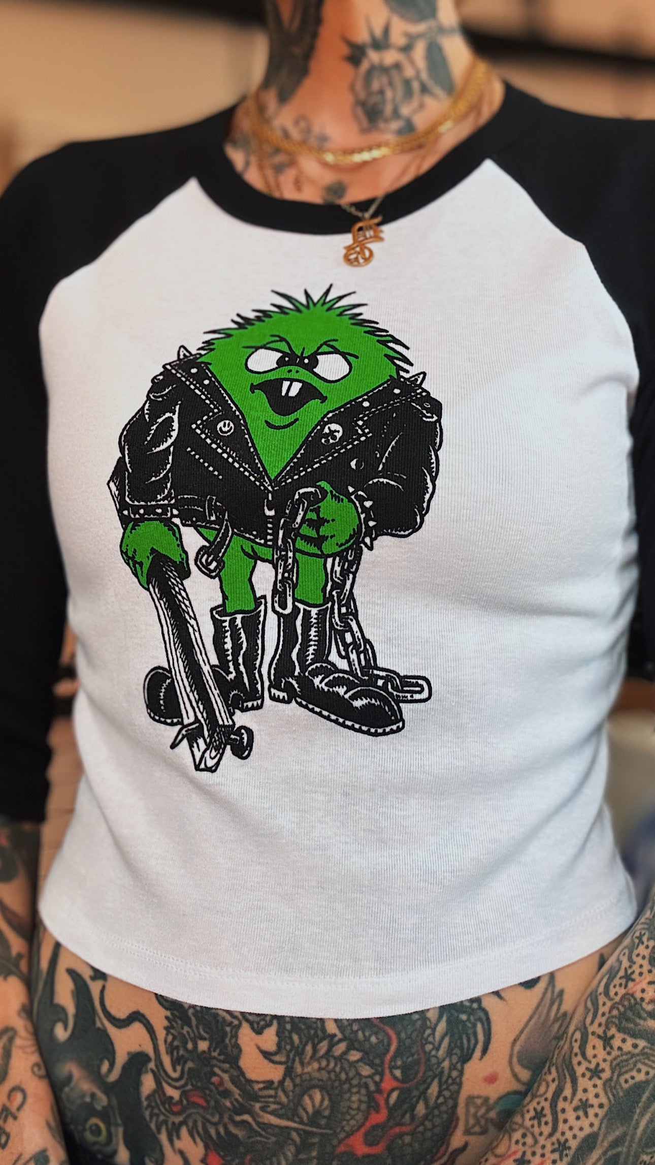 HEAVY METAL GREEN GUY MICRO 3/4 SLEEVE RAGLAN