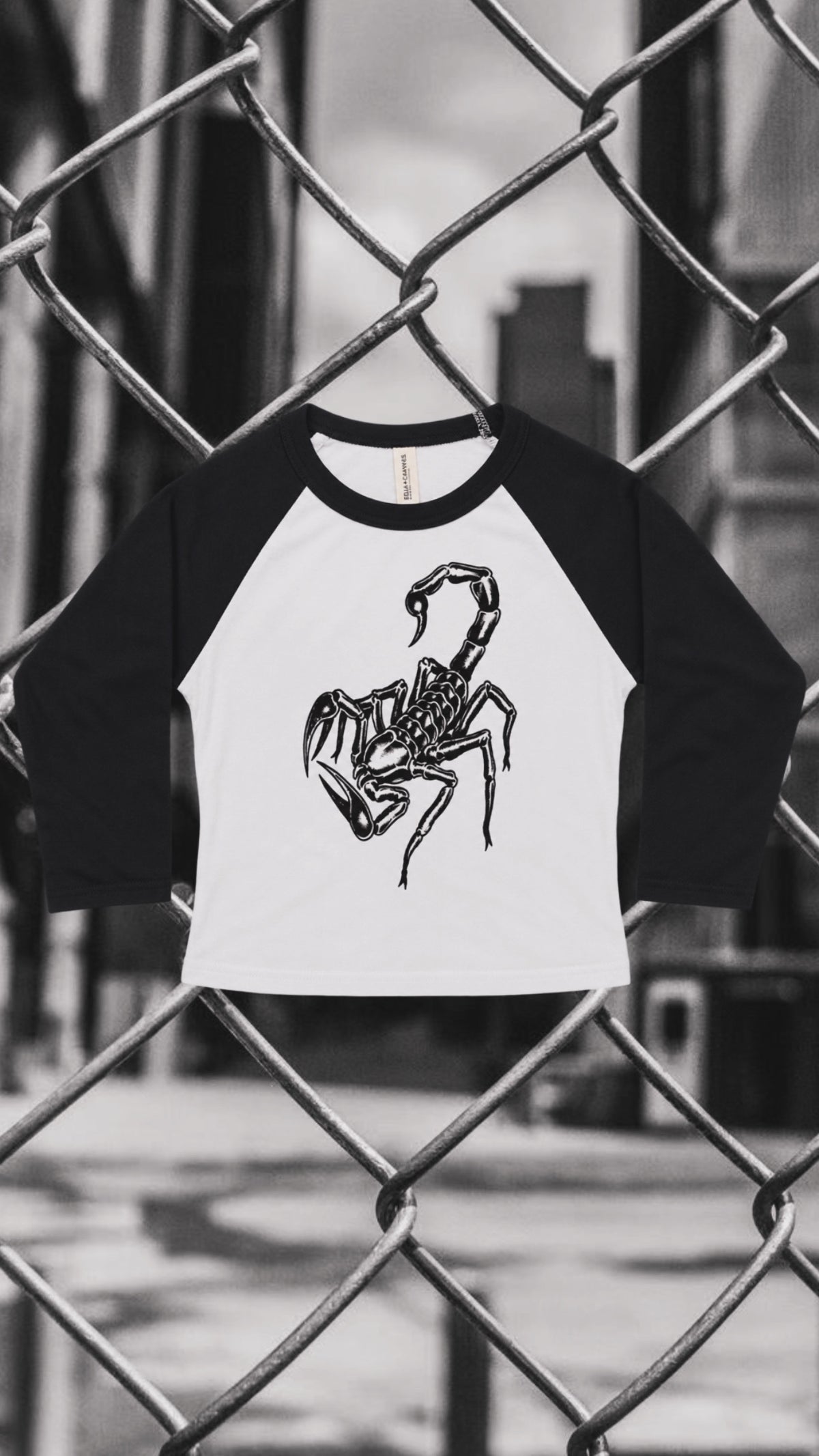 BLACK  SCORPION- 3/4 SLEEVE RAGLAN