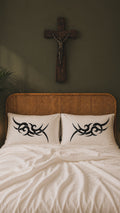 TRAMP STAMP TRIBAL PILLOW SET - WHITE