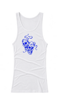 UNISEX BLUE MASKS - WHITE RIBBED TANK