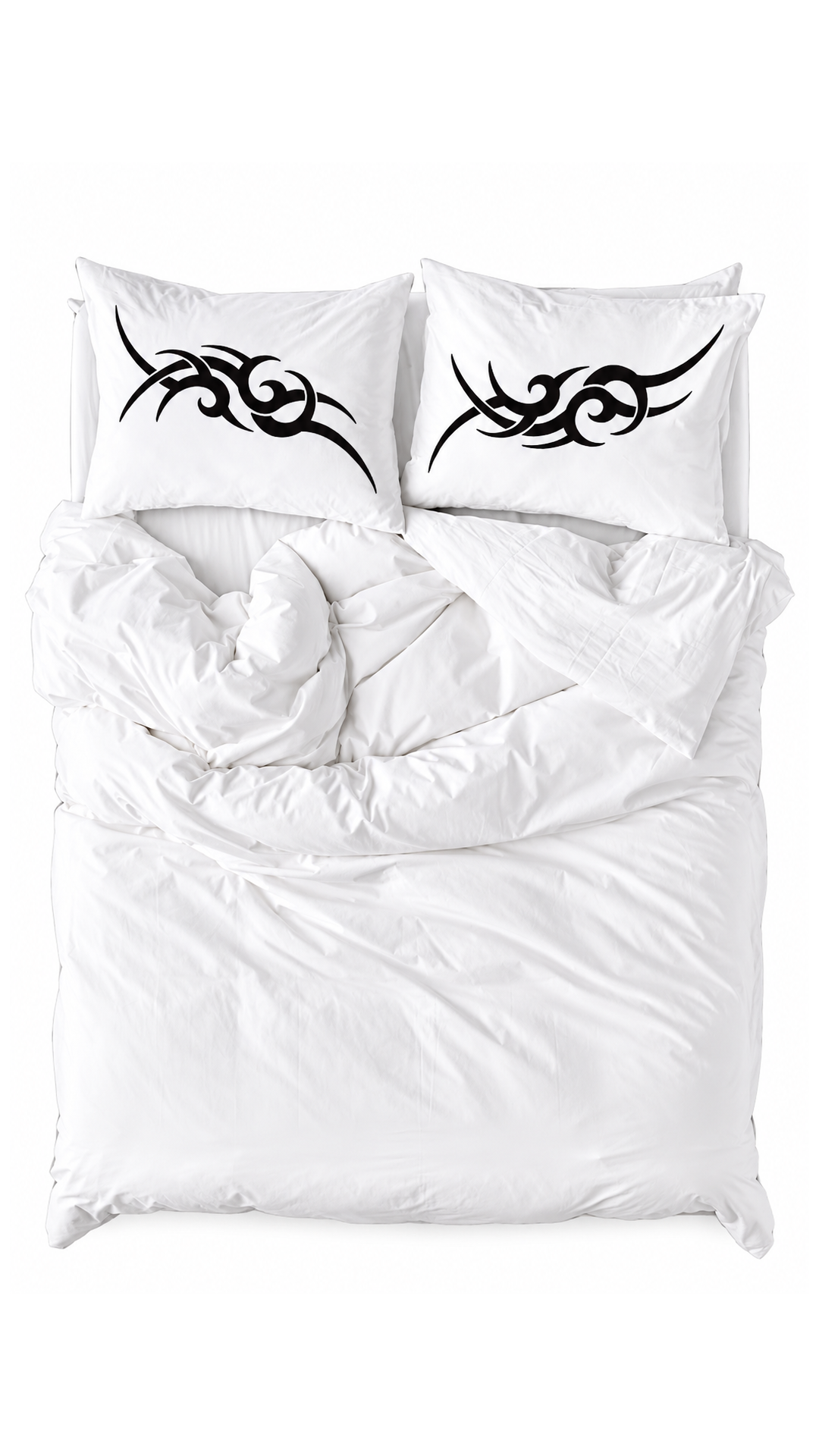 TRAMP STAMP TRIBAL PILLOW SET - WHITE