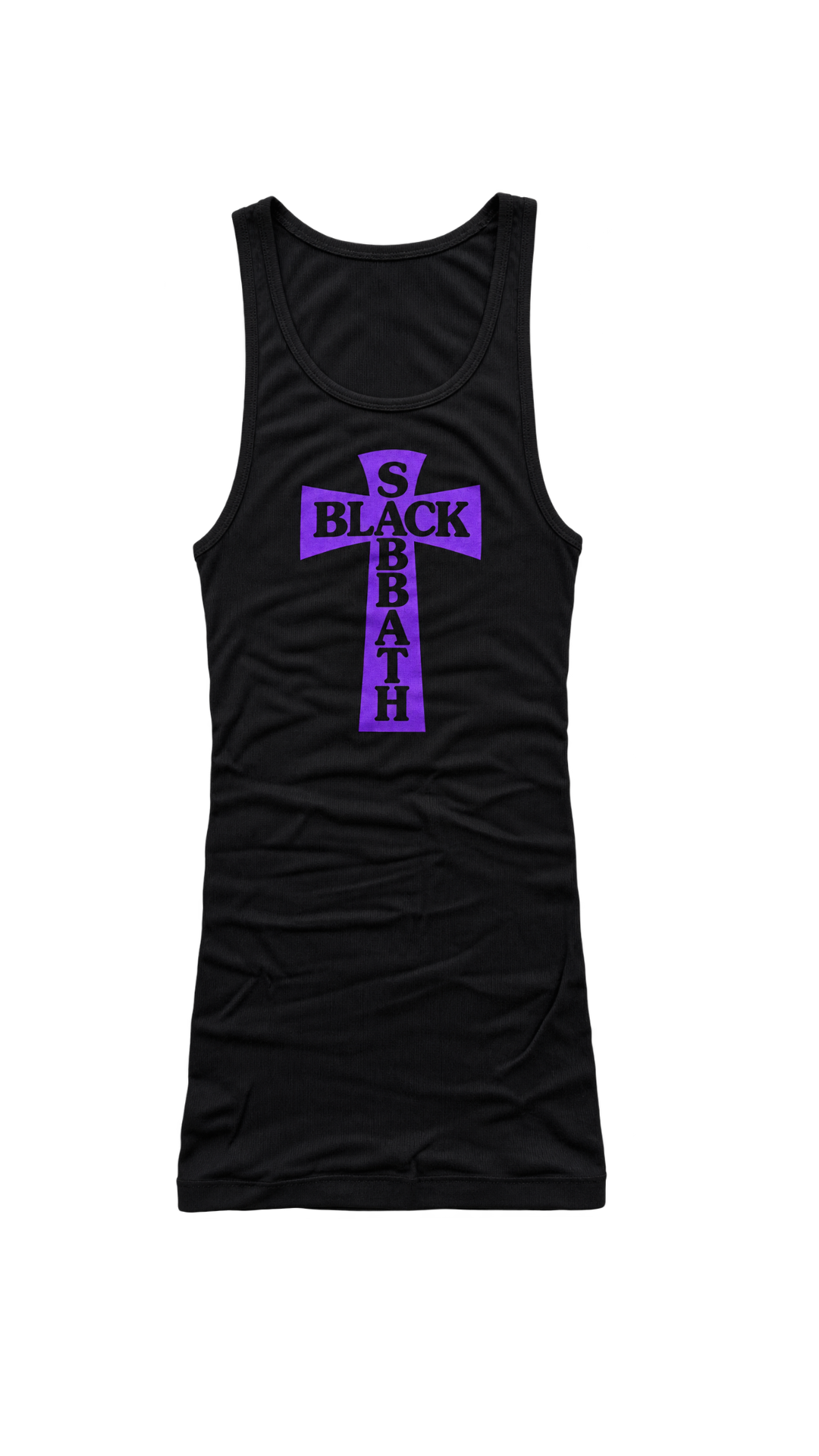 PURPLE HEADLESS CROSS - BLACK RIBBED THERMAL VEST