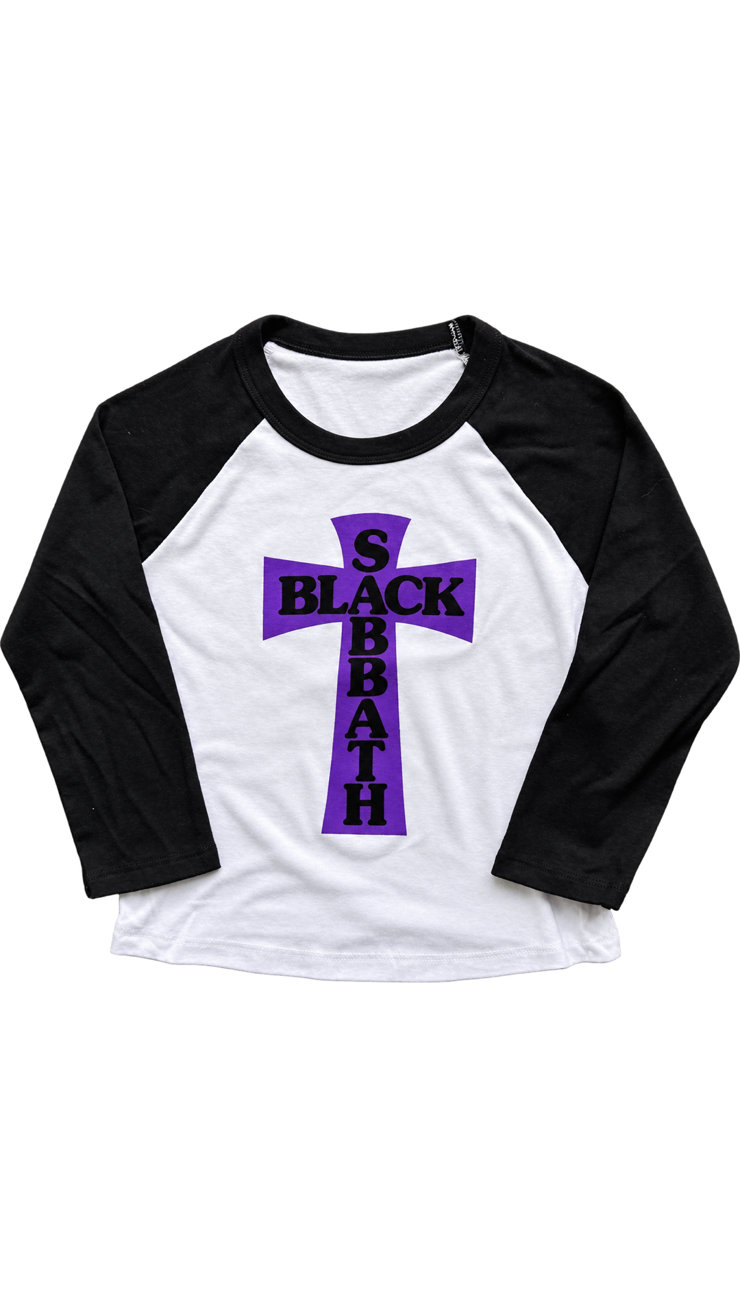 PURPLE HEADLESS CROSS - BLACK 3/4 SLEEVED RAGLAN