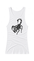 CROPPED BLACK SCORPION - WHITE RIBBED TANK