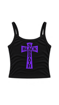 PURPLE HEADLESS CROSS -BLACK MICRO SPAGHETTI VEST