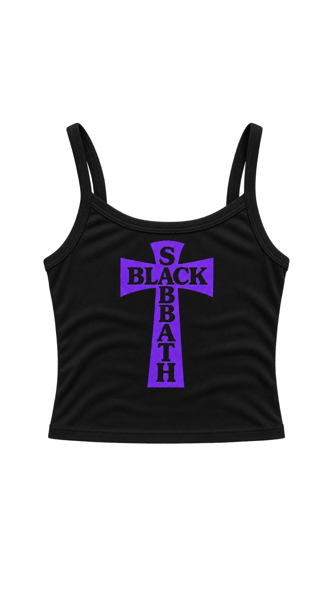PURPLE HEADLESS CROSS -BLACK MICRO SPAGHETTI VEST
