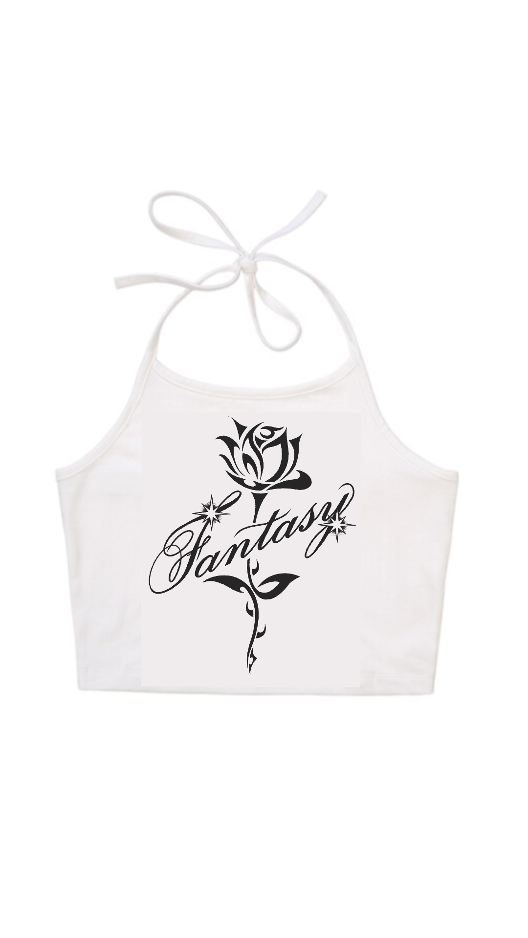 MARINA INOUE X FANTASY WHITE HALTER TOP.